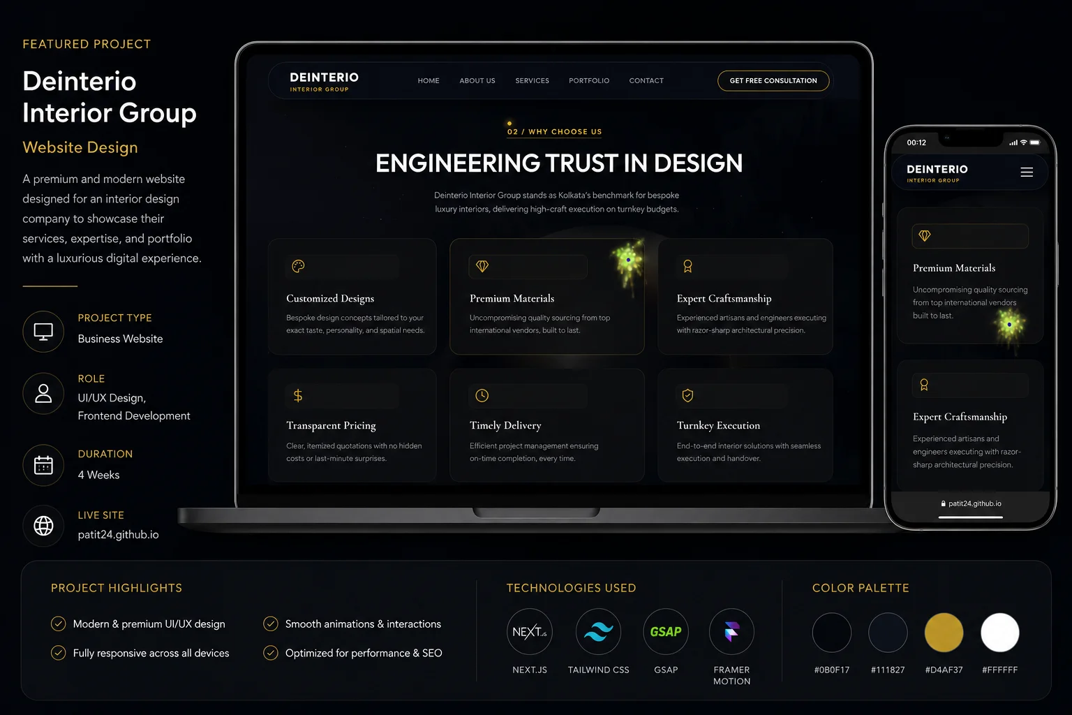 Deinterio Interior Group business website Kolkata